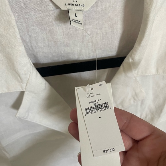 Banana Republic Linen Blend Collared Shirt Size Large - Picture 4 of 15